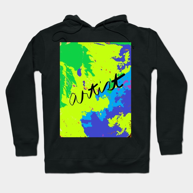 ARTIST: painted in blues and greens Hoodie by djrunnels